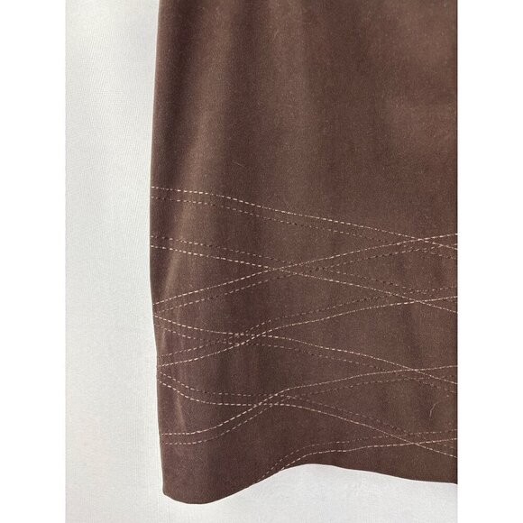 Style&Co. Petite Brown Skirt 6P Polyester/Spandex Made In Hong Kong - Picture 3 of 5